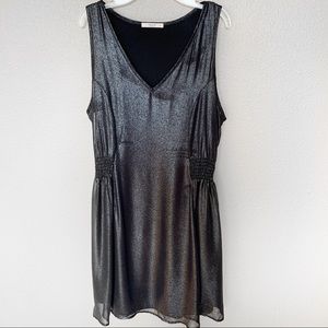 Le Lis Black Sleeveless Metallic Dress